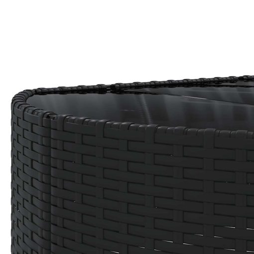 6-dijelni set vrtnih sofa s jastucima crni od poliratana