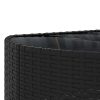 6-dijelni set vrtnih sofa s jastucima crni od poliratana