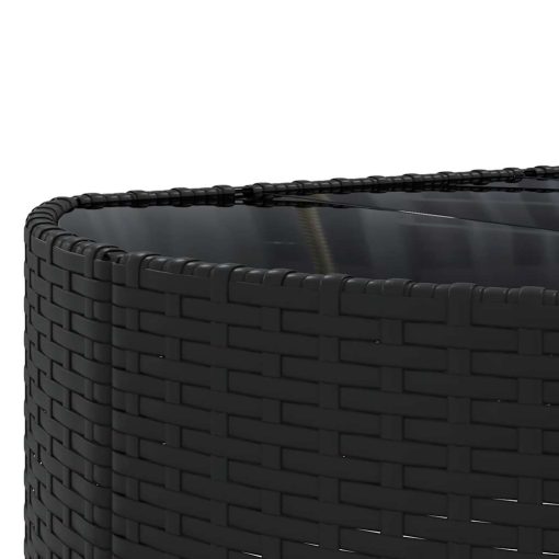 6-dijelni set vrtnih sofa s jastucima crni od poliratana