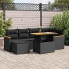 7-dijelni set vrtnih sofa od poliratana s jastucima crni bagrem
