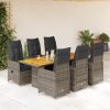 7-dijelni vrtni bistro set od poliratana s jastucima sivi