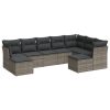 9-dijelni set vrtnih sofa od poliratana s jastucima sivi
