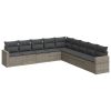 9-dijelni set vrtnih sofa od poliratana s jastucima sivi