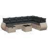 9-dijelni set vrtnih sofa od poliratana s jastucima sivi