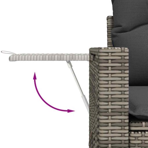 9-dijelni set vrtnih sofa od poliratana s jastucima sivi