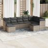9-dijelni set vrtnih sofa od poliratana s jastucima sivi