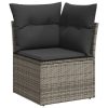 9-dijelni set vrtnih sofa od poliratana s jastucima sivi