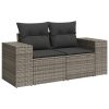 9-dijelni set vrtnih sofa od poliratana s jastucima sivi