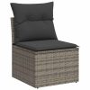 9-dijelni set vrtnih sofa od poliratana s jastucima sivi