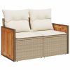 9-dijelni set vrtnih sofa od poliratana s jastucima sivi