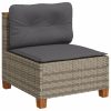 9-dijelni set vrtnih sofa od poliratana s jastucima sivi