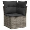 9-dijelni set vrtnih sofa od poliratana s jastucima sivi