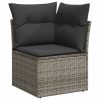 9-dijelni set vrtnih sofa od poliratana s jastucima sivi