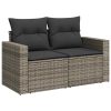 9-dijelni set vrtnih sofa od poliratana s jastucima sivi