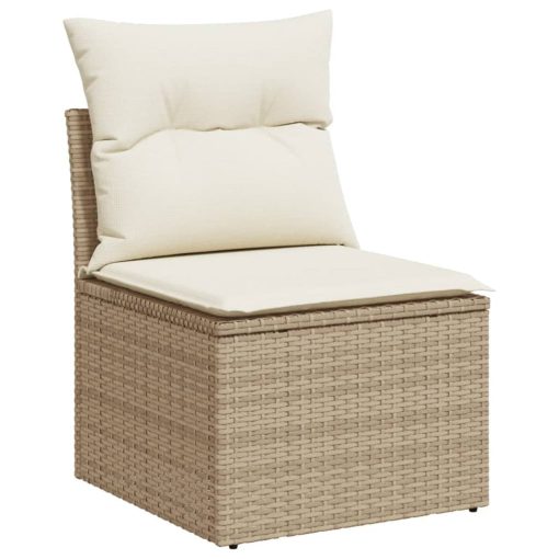 9-dijelni set vrtnih sofa od poliratana s jastucima sivi