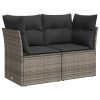 9-dijelni set vrtnih sofa od poliratana s jastucima sivi