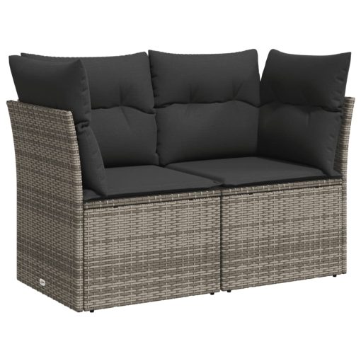 9-dijelni set vrtnih sofa od poliratana s jastucima sivi