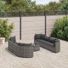 9-dijelni set vrtnih sofa od poliratana s jastucima sivi