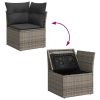 9-dijelni set vrtnih sofa od poliratana s jastucima sivi