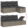 9-dijelni set vrtnih sofa od poliratana s jastucima sivi