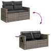 9-dijelni set vrtnih sofa od poliratana s jastucima sivi
