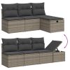 9-dijelni set vrtnih sofa od poliratana s jastucima sivi