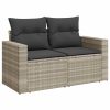 9-dijelni set vrtnih sofa od poliratana s jastucima svjetlosivi