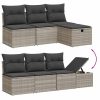 9-dijelni set vrtnih sofa od poliratana s jastucima svjetlosivi