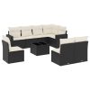 9-dijelni set vrtnih sofa s jastucima crni od poliratana
