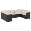 9-dijelni set vrtnih sofa s jastucima crni od poliratana