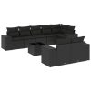 9-dijelni set vrtnih sofa s jastucima crni od poliratana