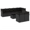 9-dijelni set vrtnih sofa s jastucima crni od poliratana