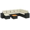 9-dijelni set vrtnih sofa s jastucima crni od poliratana