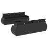 9-dijelni set vrtnih sofa s jastucima crni od poliratana