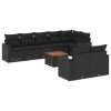 9-dijelni set vrtnih sofa s jastucima crni od poliratana
