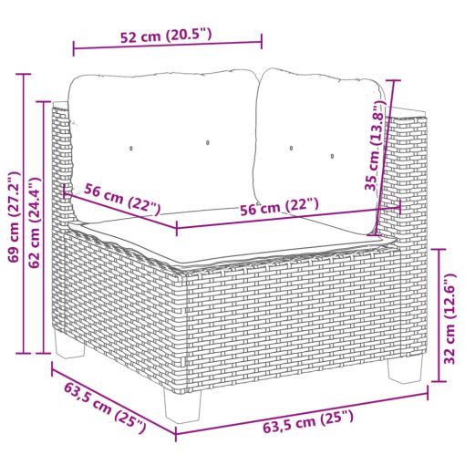9-dijelni set vrtnih sofa s jastucima crni od poliratana