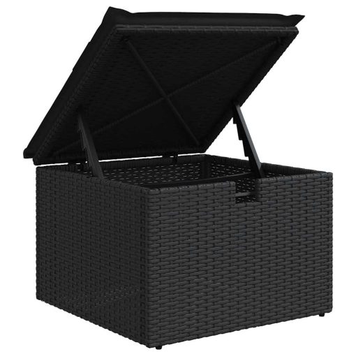 9-dijelni set vrtnih sofa s jastucima crni od poliratana