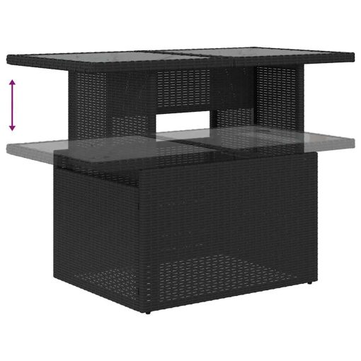 9-dijelni set vrtnih sofa s jastucima crni od poliratana