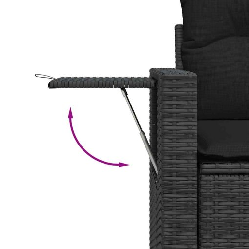 9-dijelni set vrtnih sofa s jastucima crni od poliratana