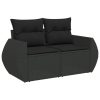 9-dijelni set vrtnih sofa s jastucima crni od poliratana