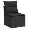 9-dijelni set vrtnih sofa s jastucima crni od poliratana