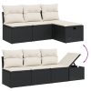 9-dijelni set vrtnih sofa s jastucima crni od poliratana