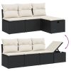 9-dijelni set vrtnih sofa s jastucima crni od poliratana