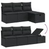 9-dijelni set vrtnih sofa s jastucima crni od poliratana