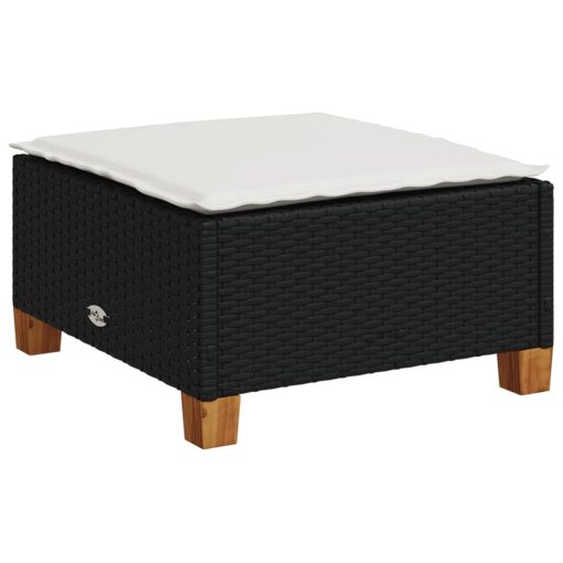 9-dijelni set vrtnih sofa s jastucima crni od poliratana