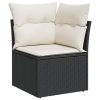 9-dijelni set vrtnih sofa s jastucima crni od poliratana