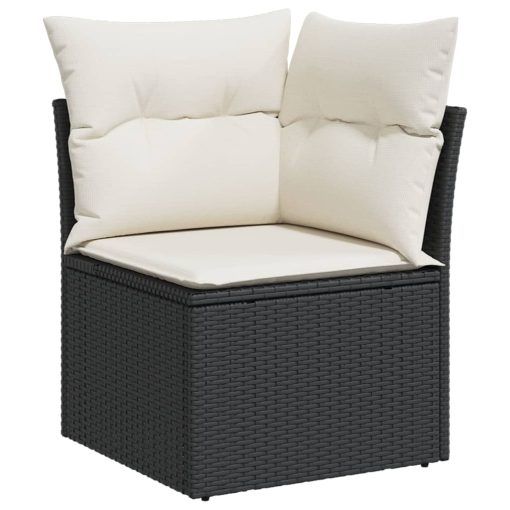 9-dijelni set vrtnih sofa s jastucima crni od poliratana