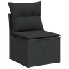 9-dijelni set vrtnih sofa s jastucima crni od poliratana