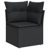 9-dijelni set vrtnih sofa s jastucima crni od poliratana