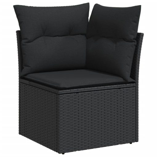 9-dijelni set vrtnih sofa s jastucima crni od poliratana